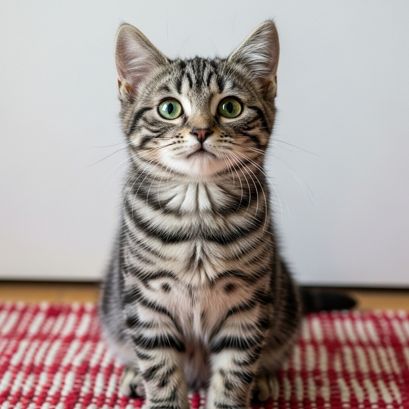Adorable Striped Medium Cat | Playful Curious Feline Adorable Striped Medium Cat | Playful Curious Feline