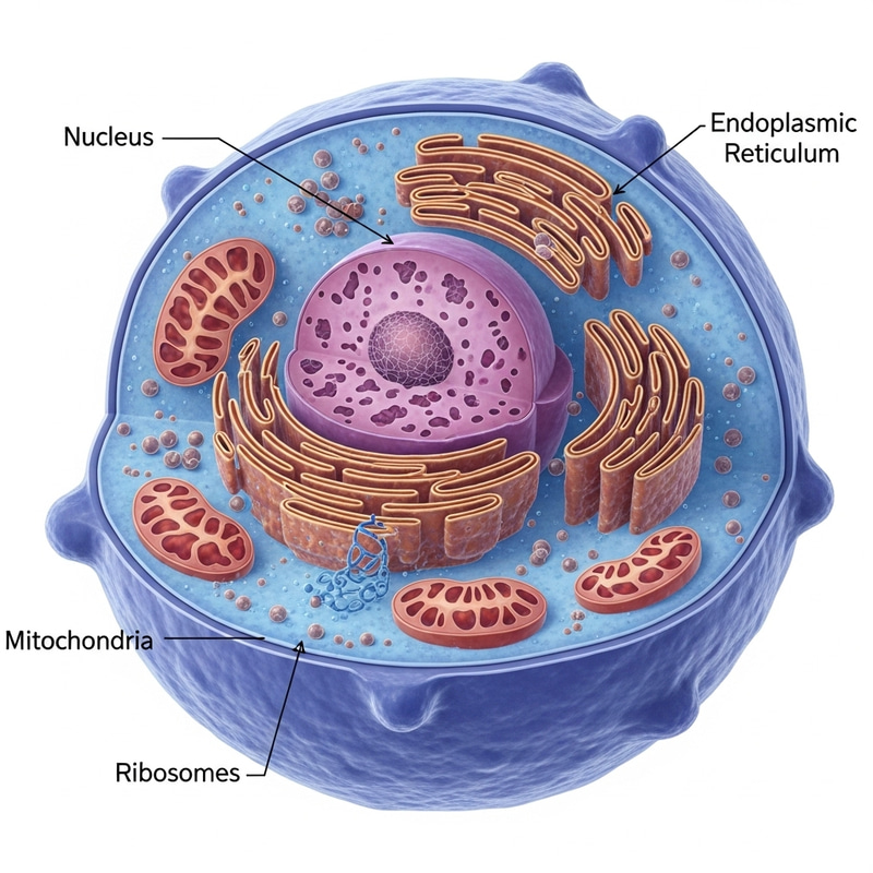 Cell Parts Diagram: Nucleus, Mitochondria, Ribosomes & More Cell Parts Diagram: Nucleus, Mitochondria, Ribosomes & More