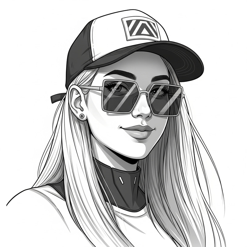 Cinematic 2D Illustration of Young Hispanic Woman Cinematic 2D Illustration of Young Hispanic Woman