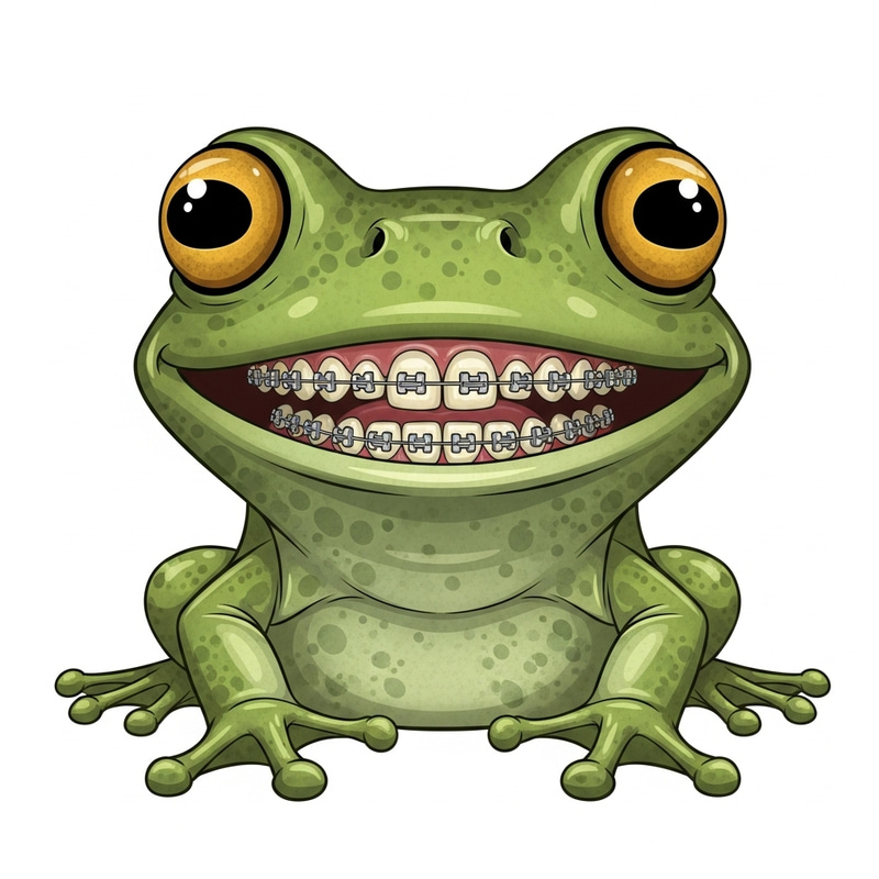 Happy Frog with Braces | Orthodontic Dental Services Happy Frog with Braces | Orthodontic Dental Services