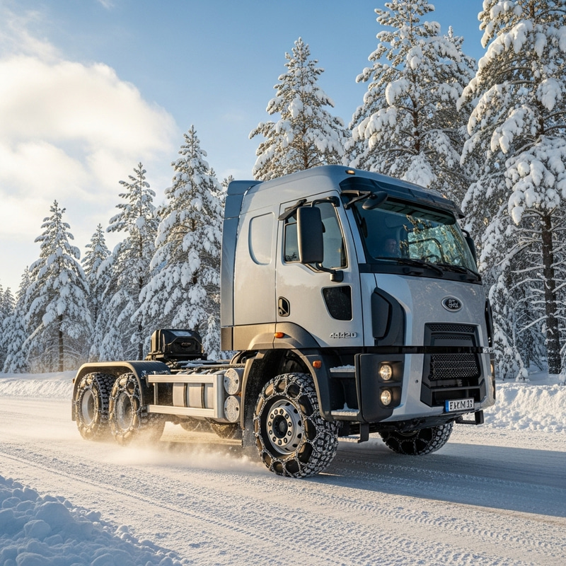 Ford Trucks 4442D Model Snowy Road Journey Ford Trucks 4442D Model Snowy Road Journey