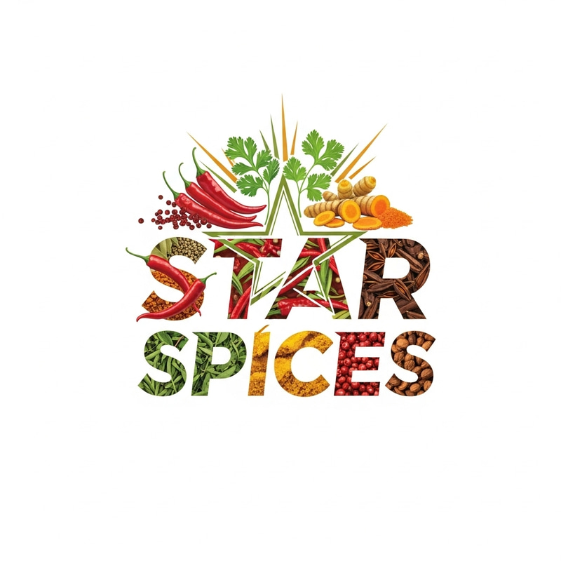 Vibrant STAR SPICES Logo Design | Unleash Flavor Sensations