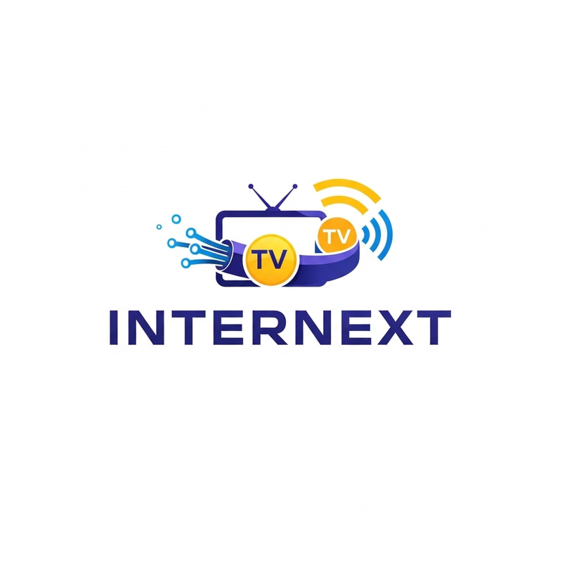 INTERNEXT: Fiber Optic Internet & TV Services | Modern Technology & Entertainment Logo Design