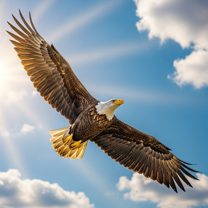 Majestic Eagle in Clear Blue Sky | Nature's Beauty Majestic Eagle in Clear Blue Sky | Nature's Beauty
