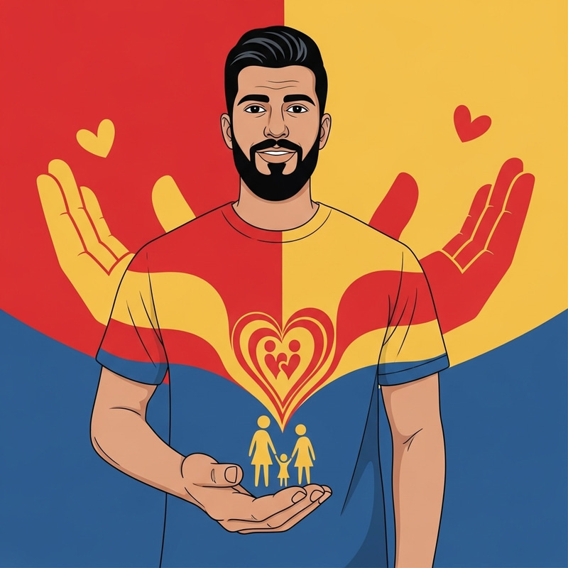 Adoption Social Worker T-shirt Design | Red Blue Yellow