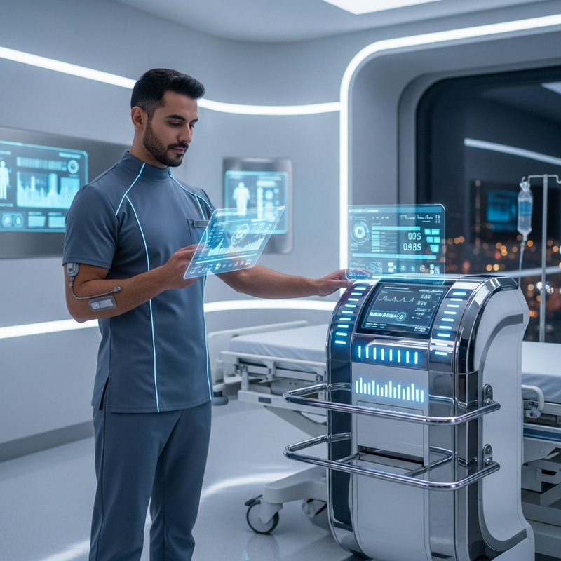 Esneyder: Futuristic Hispanic Nurse in Healthcare Esneyder: Futuristic Hispanic Nurse in Healthcare