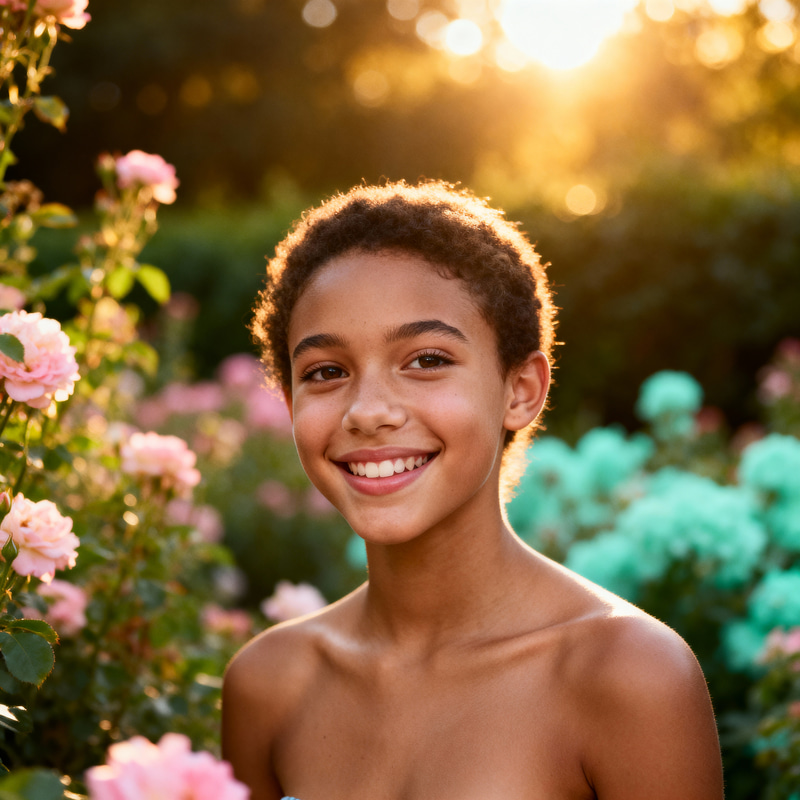 Stunning Outdoor Headshot of a Young Model Stunning Outdoor Headshot of a Young Model