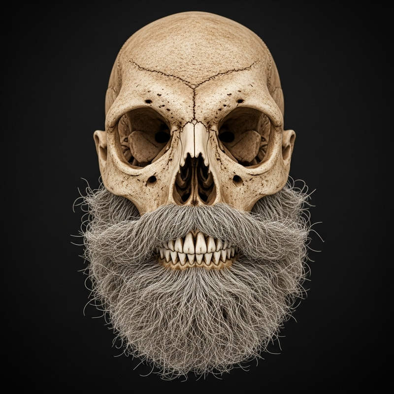 Cowboy Skull with Long Beard: Symbolic Western Spirit