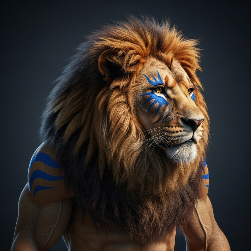 Alpha Realistic Lion Warrior Chief with Panther Make-up