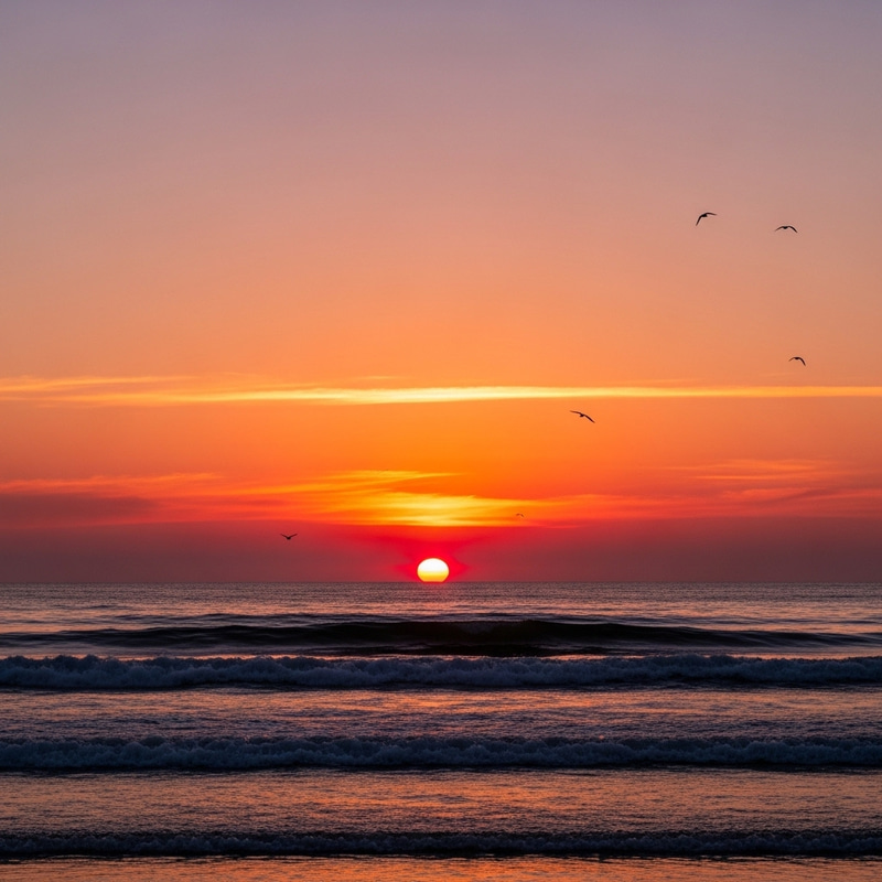 Sunset Over Ocean: A Minimalistic Beauty Sunset Over Ocean: A Minimalistic Beauty