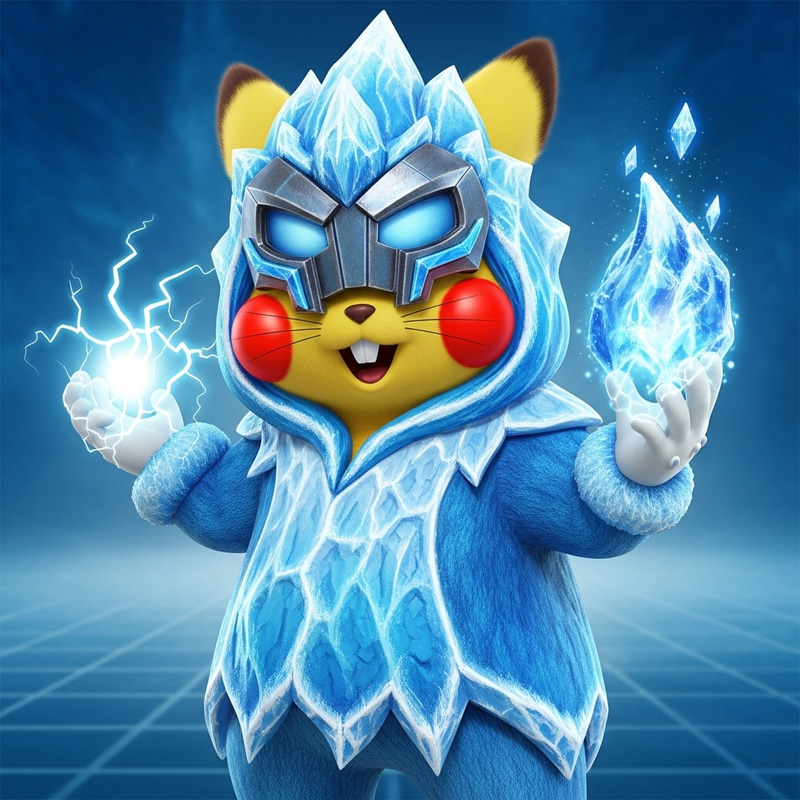 Pikachu in Sub-Zero Costume | Frosty Fusion Pikachu in Sub-Zero Costume | Frosty Fusion