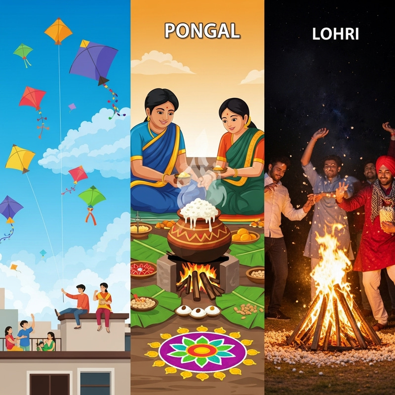 Happy Makar Sankranti, Pongal, and Lohri Celebration