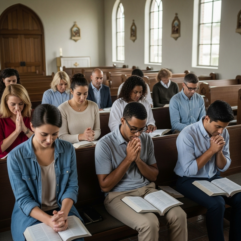Preast Church Group Study in Mediterranean Style Interior
