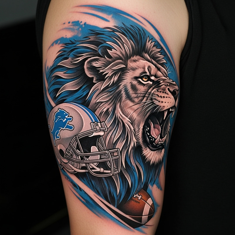 Roaring Lion Tattoo Design | Detroit Lions NFL Fan Art