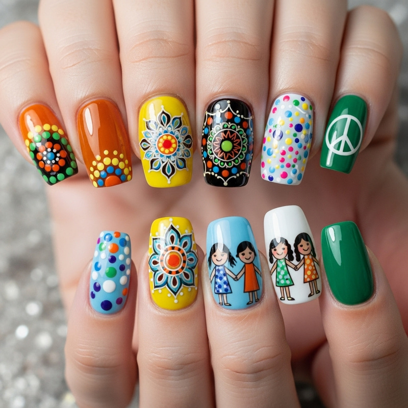 Harmony Day Nail Art - Cultural Unity & Peace Designs Harmony Day Nail Art - Cultural Unity & Peace Designs