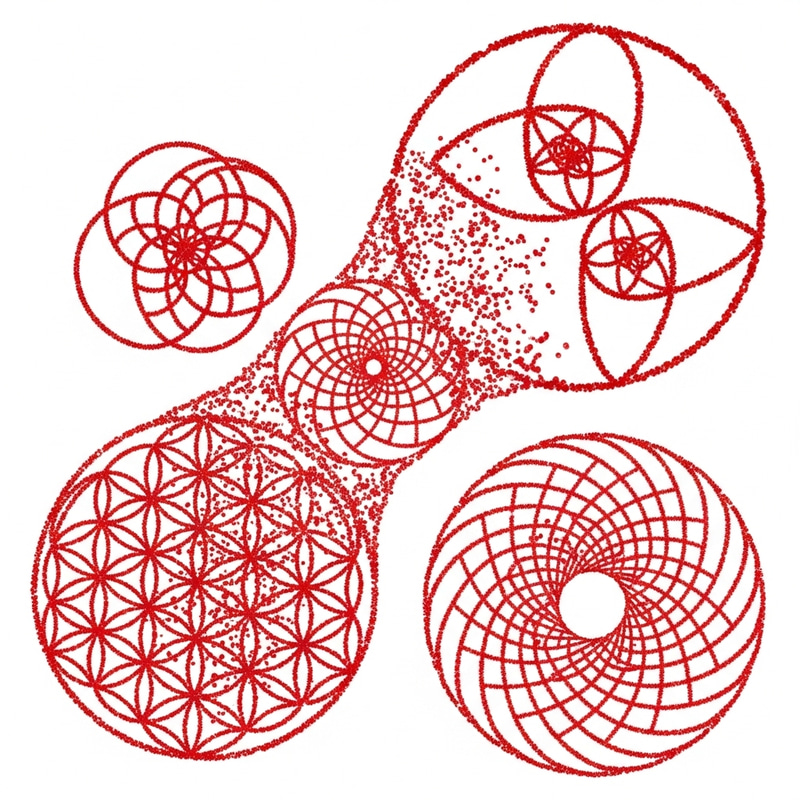 Crimson Sacred Geometry | Blood Droplets Forming Shapes