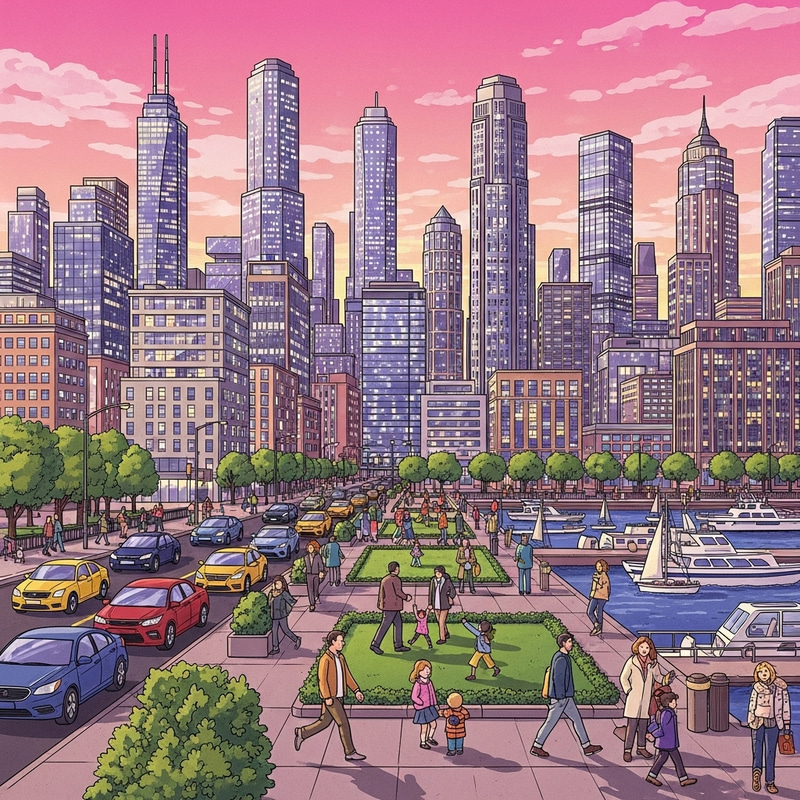 Cityscape Transformation: Charming Dusk Views Cityscape Transformation: Charming Dusk Views