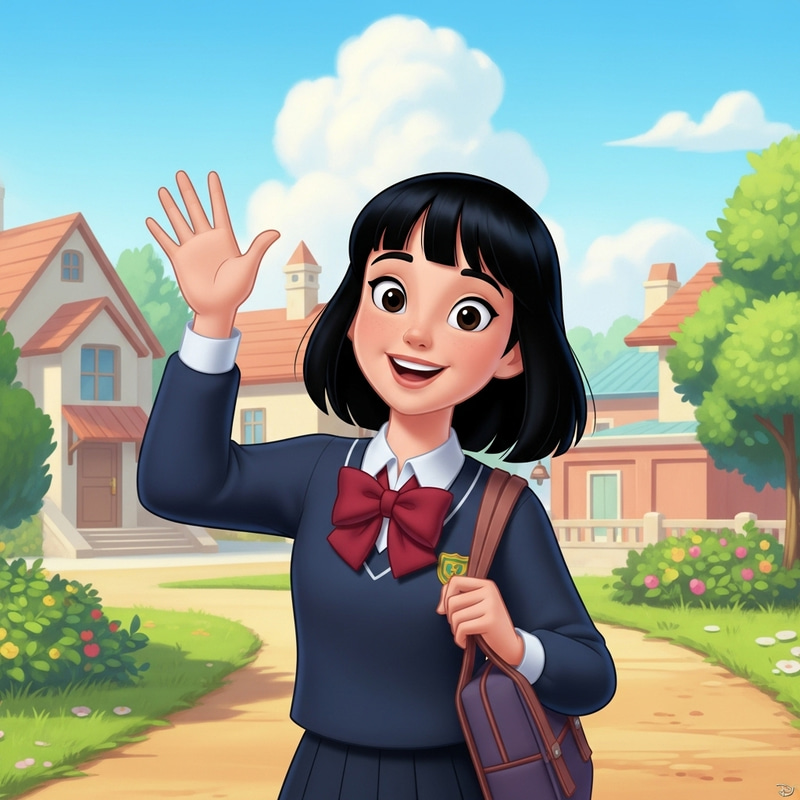 Wholesome 2D Korean High School Girl - Disney Inspired Character
