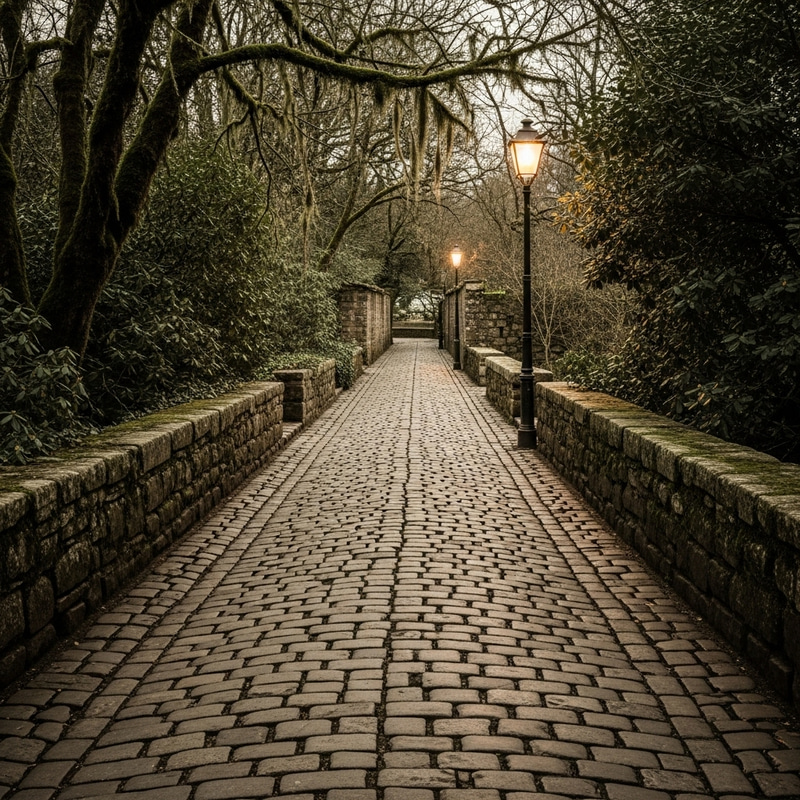 Vintage Cobblestone Pathway: A Timeless Walk