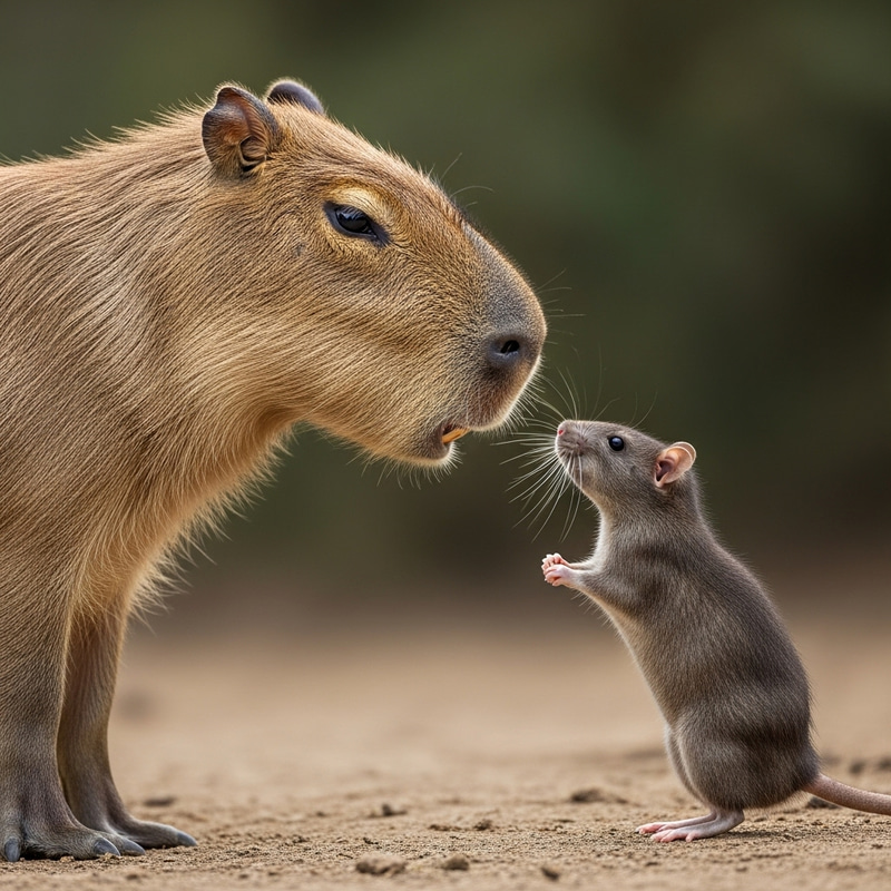 Capybara and Rat Encounter: A Naturalistic Standoff Capybara and Rat Encounter: A Naturalistic Standoff