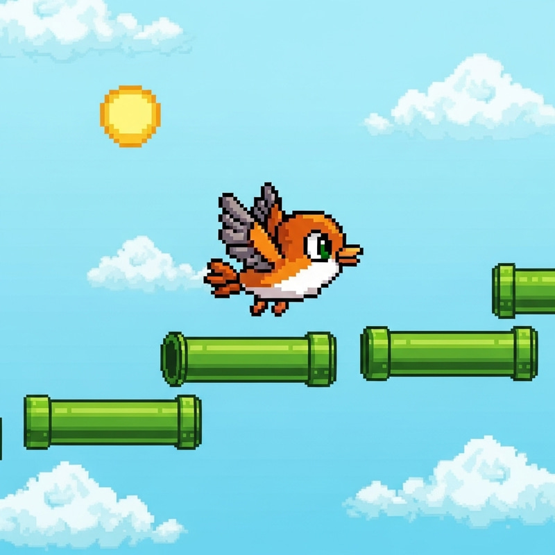 Flappy Bird Adventure: Colorful Pixel Art Fun Flappy Bird Adventure: Colorful Pixel Art Fun