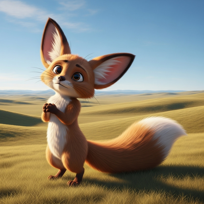 Eevee Inspired Creature in Expansive Plain Eevee Inspired Creature in Expansive Plain