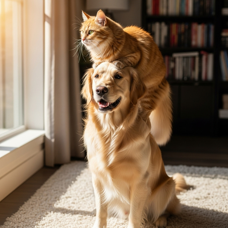 Cat and Dog Together | Adorable Friendship Image Cat and Dog Together | Adorable Friendship Image