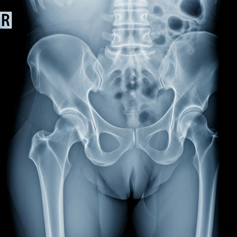 Detailed Human Hip Joint X-ray: Anatomy View