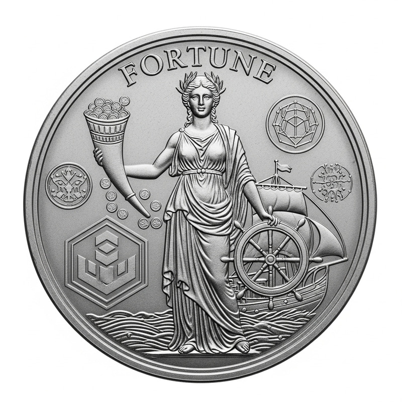 Intricately Designed Goddess of Fortune Crypto NFT Silver Roman Coin Intricately Designed Goddess of Fortune Crypto NFT Silver Roman Coin