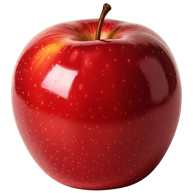 Ripe Red Apple Vector Image - Fresh & Glossy Art Ripe Red Apple Vector Image - Fresh & Glossy Art
