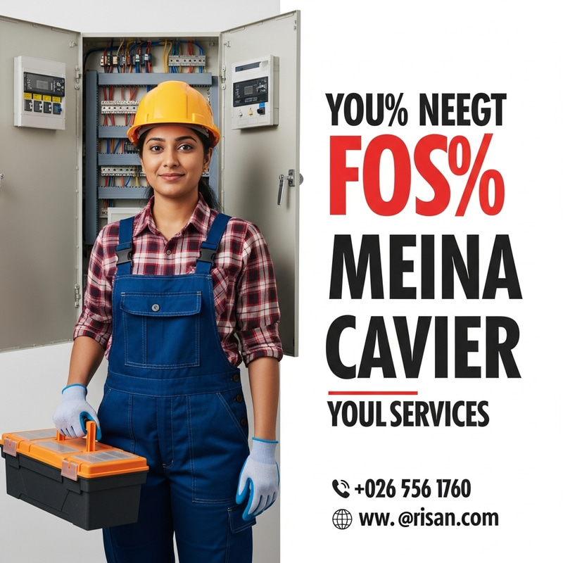 Confident South Asian Female Electrician with Toolbox | Minimalistic Style Confident South Asian Female Electrician with Toolbox | Minimalistic Style