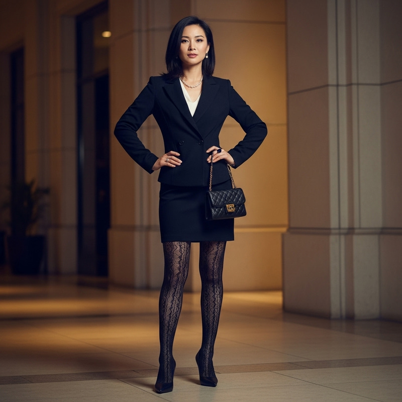 Stylish Asian Woman in Stunning Stockings | Fashion Elegance Stylish Asian Woman in Stunning Stockings | Fashion Elegance