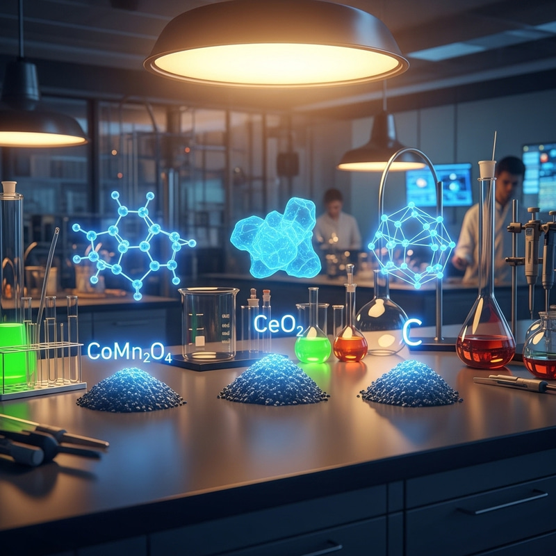 CoMn2O4 + CeO2 + C: Chemical Reaction Insights CoMn2O4 + CeO2 + C: Chemical Reaction Insights