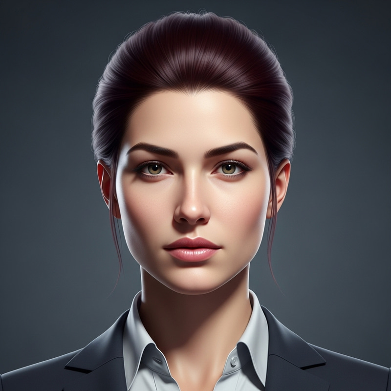 Elegant Brunette Woman in Formal Attire Portrait Elegant Brunette Woman in Formal Attire Portrait