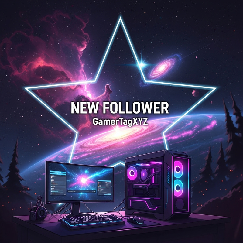 Professional Star Twitch Alert with Space Background and Anime Gaming PC Professional Star Twitch Alert with Space Background and Anime Gaming PC