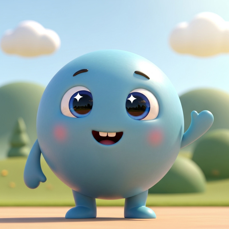 Cute Smiling Eye Animated Character for Joy and Positivity Cute Smiling Eye Animated Character for Joy and Positivity