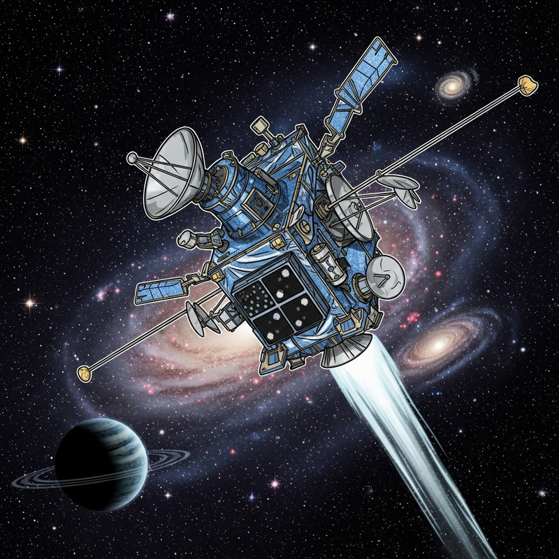 Comic Style Radar Remote Sensing Satellite Comic Style Radar Remote Sensing Satellite