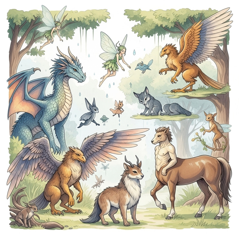 Captivating Fantasy Creatures in Watercolor Captivating Fantasy Creatures in Watercolor