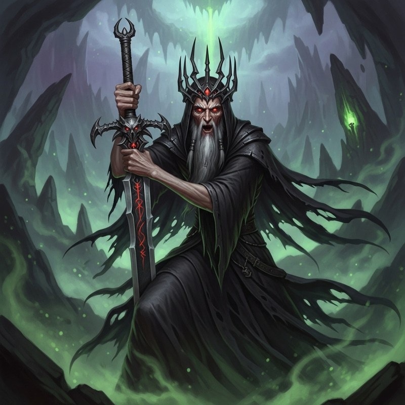 Malevolent Sorcerer: Unholy Figure with Sword Malevolent Sorcerer: Unholy Figure with Sword