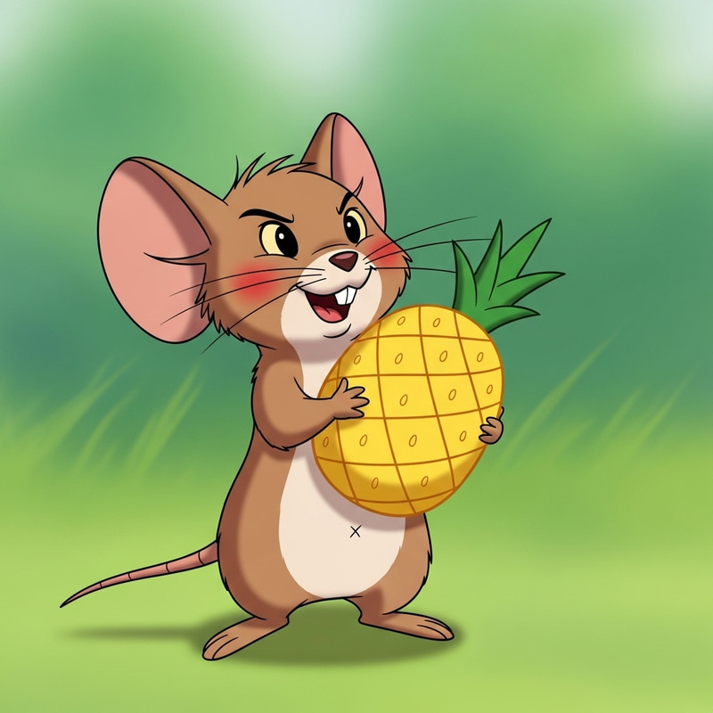Playful Mouse with Live Grenade - Cute Rodent Imagery Playful Mouse with Live Grenade - Cute Rodent Imagery