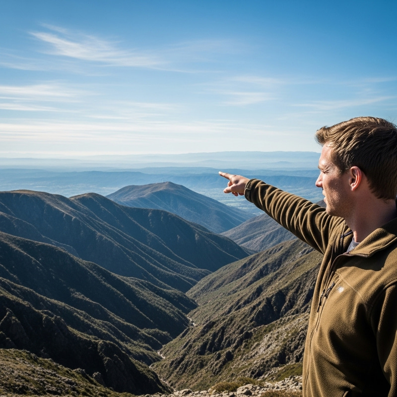 Man Pointing to Distant Horizon | A Desire for Faraway Goals Man Pointing to Distant Horizon | A Desire for Faraway Goals