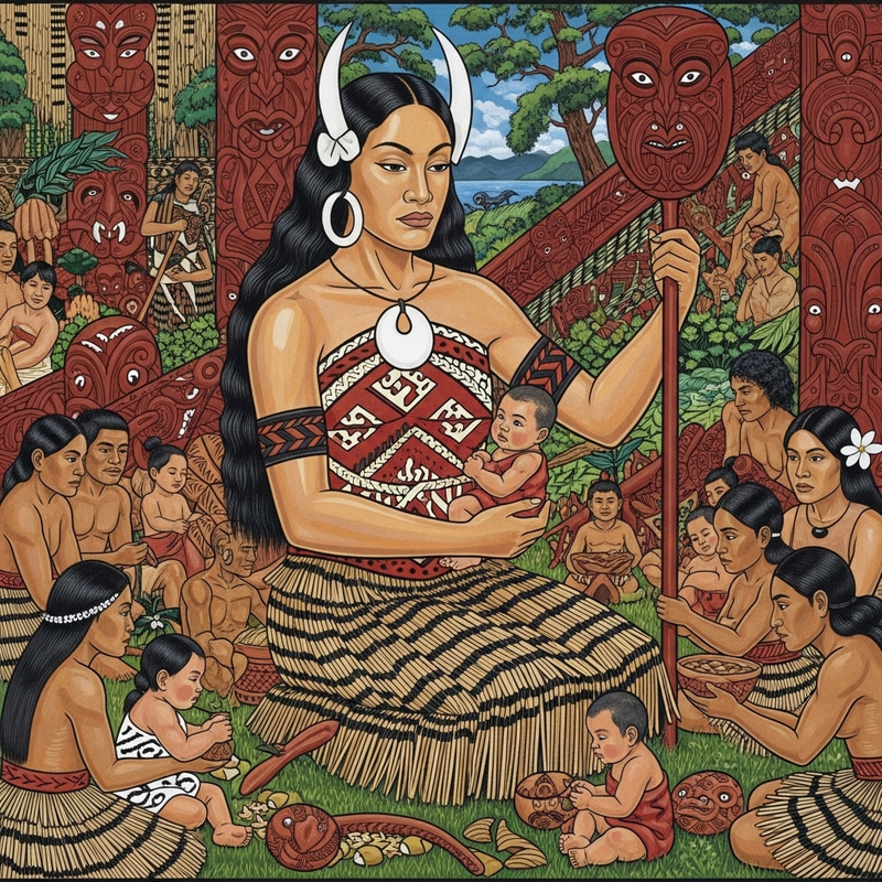Maori Goddess of Humankind: Strength and Grace in Traditional Art