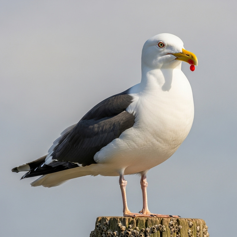 Greater Black-Backed Gull on Plain Background