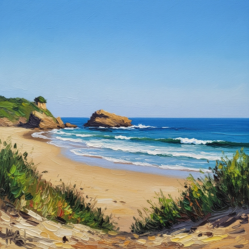 Carefree Biarritz Coast Impressionism