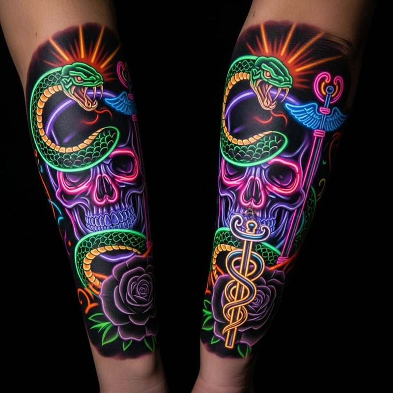 Vibrant Neon Forearm Tattoo Designs Vibrant Neon Forearm Tattoo Designs