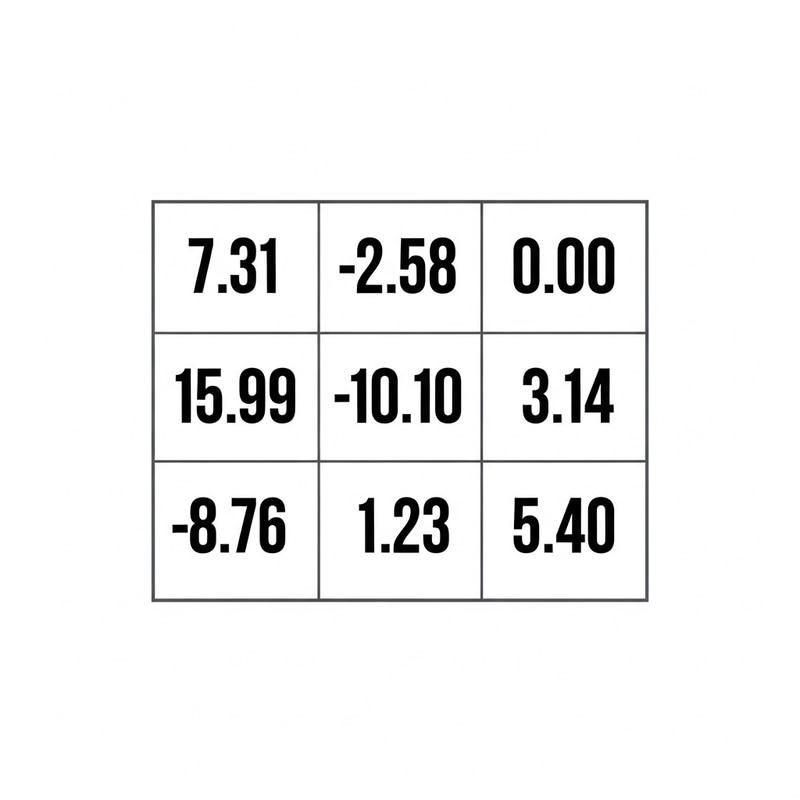 3*3 Real Number Matrix - Mathematical Representation 3*3 Real Number Matrix - Mathematical Representation