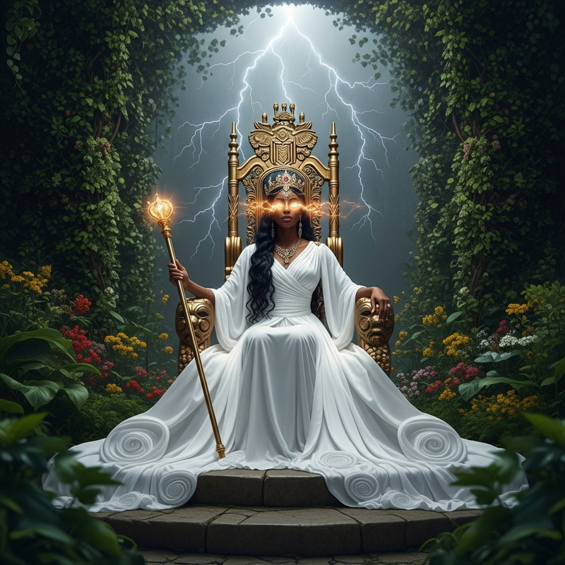 Radiant Black African Woman in Paradise | Garden of Eden Glory Radiant Black African Woman in Paradise | Garden of Eden Glory