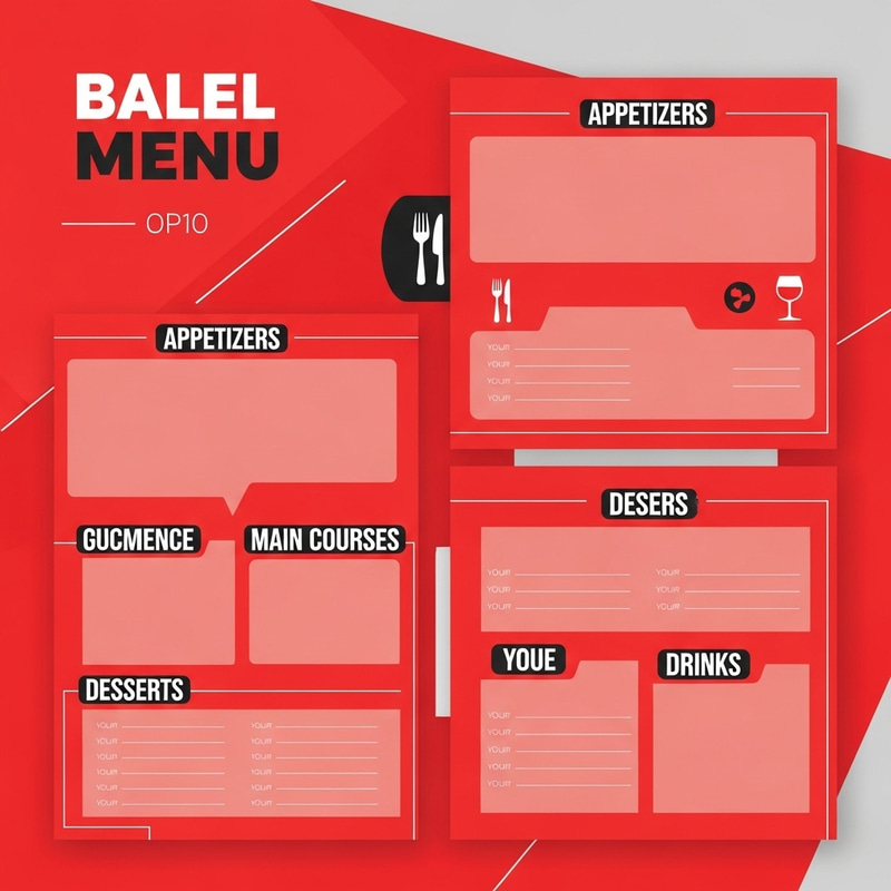 Vibrant Red Menu Design