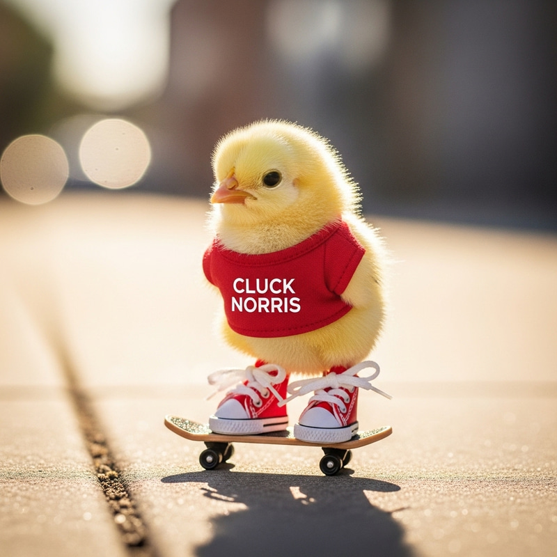 Red Sneaker Chick: Adorable Baby Chicken in Red Sneakers Red Sneaker Chick: Adorable Baby Chicken in Red Sneakers