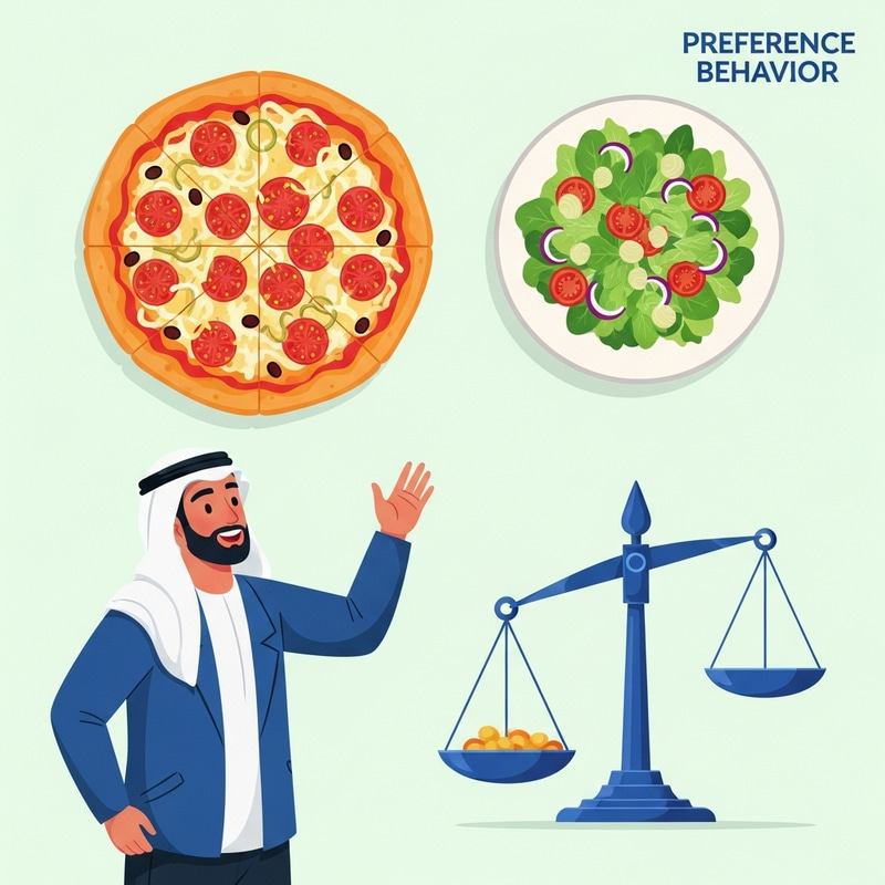 Illustrating Preference Behavior: Pizza vs. Salad Comparison